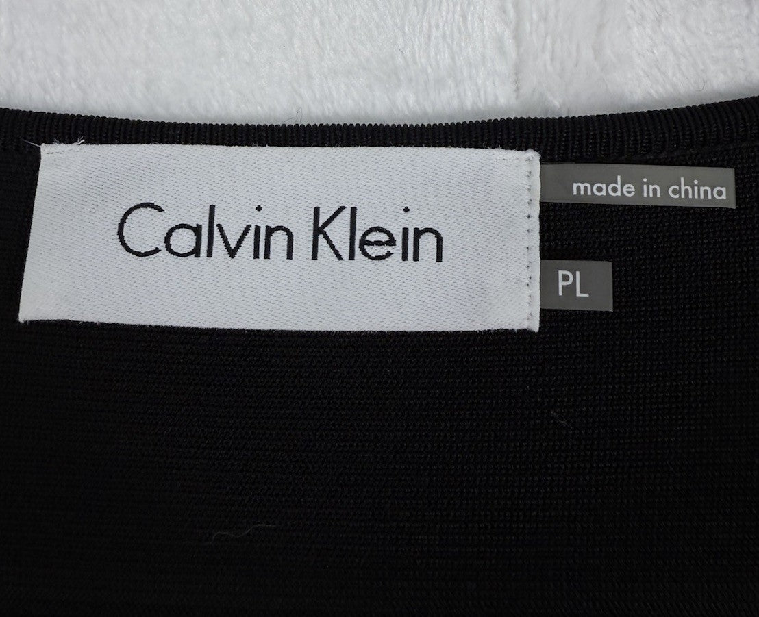 Calvin Klein Cardigan Sweater Black Large Petite Womens LP One Button Womens