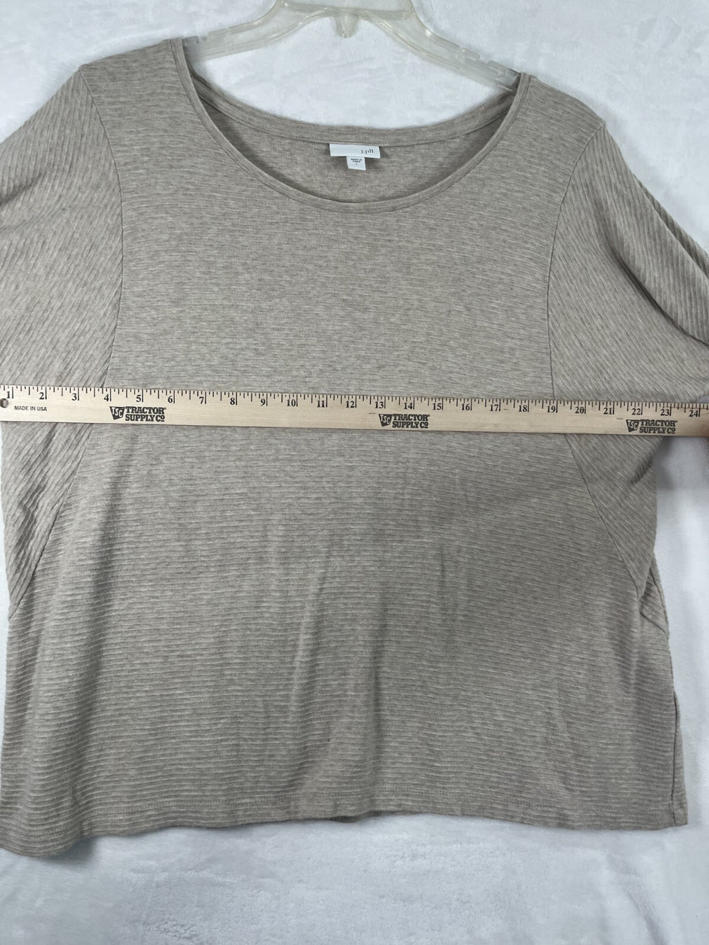 J Jill Large Top Womens Long Sleeve Beige 100% Cotton Knit Tops