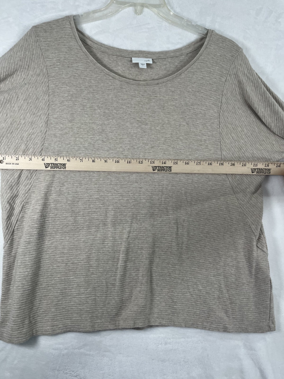 J Jill Large Top Womens Long Sleeve Beige 100% Cotton Knit Tops