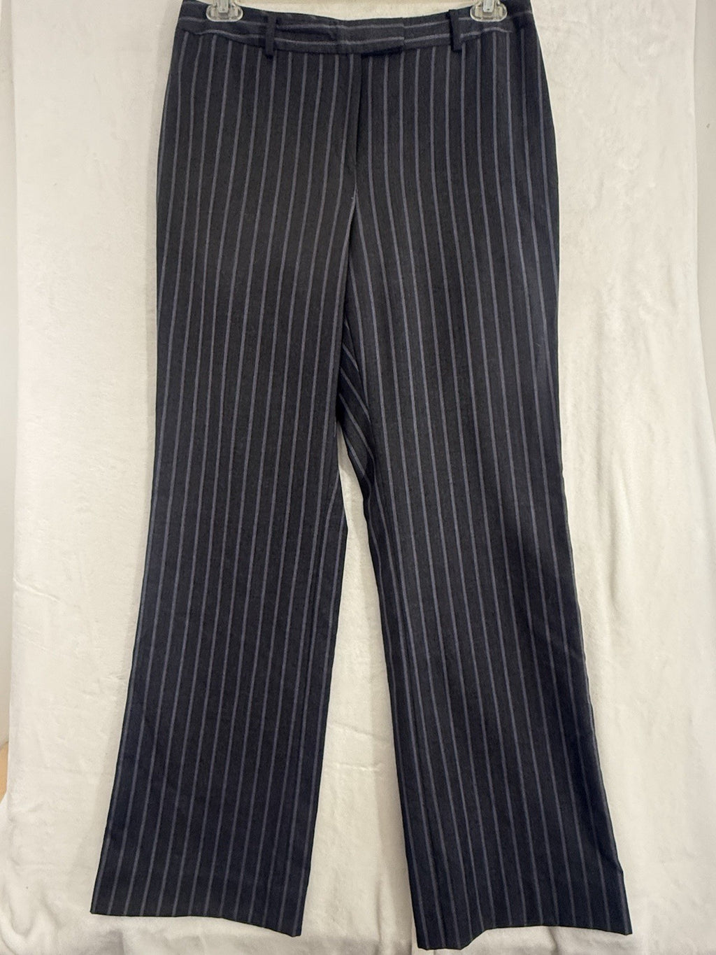 Brooks Brothers Caroline Fit Pants 10 Womens 100% Wool Straight Gray Pinstripe