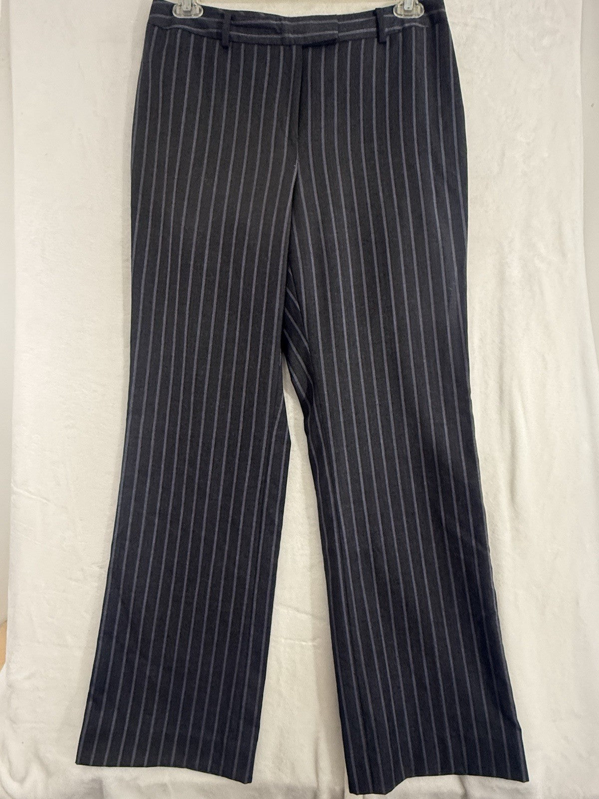 Brooks Brothers Caroline Fit Pants 10 Womens 100% Wool Straight Gray Pinstripe