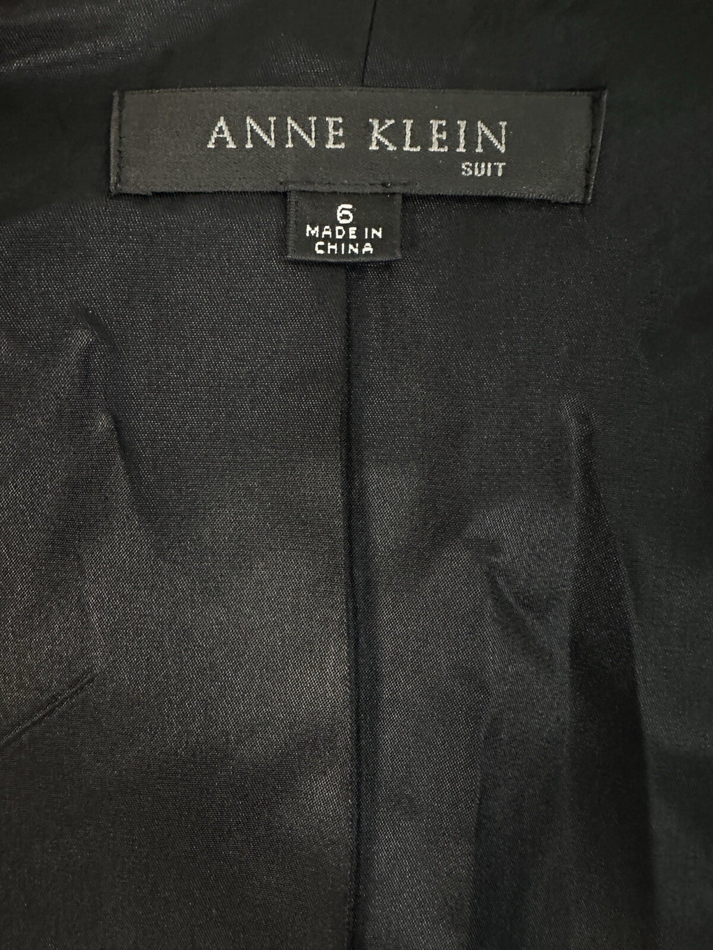 Anne Klein Jacket 6 Black 3 Button Blazer Wool Blend Womens