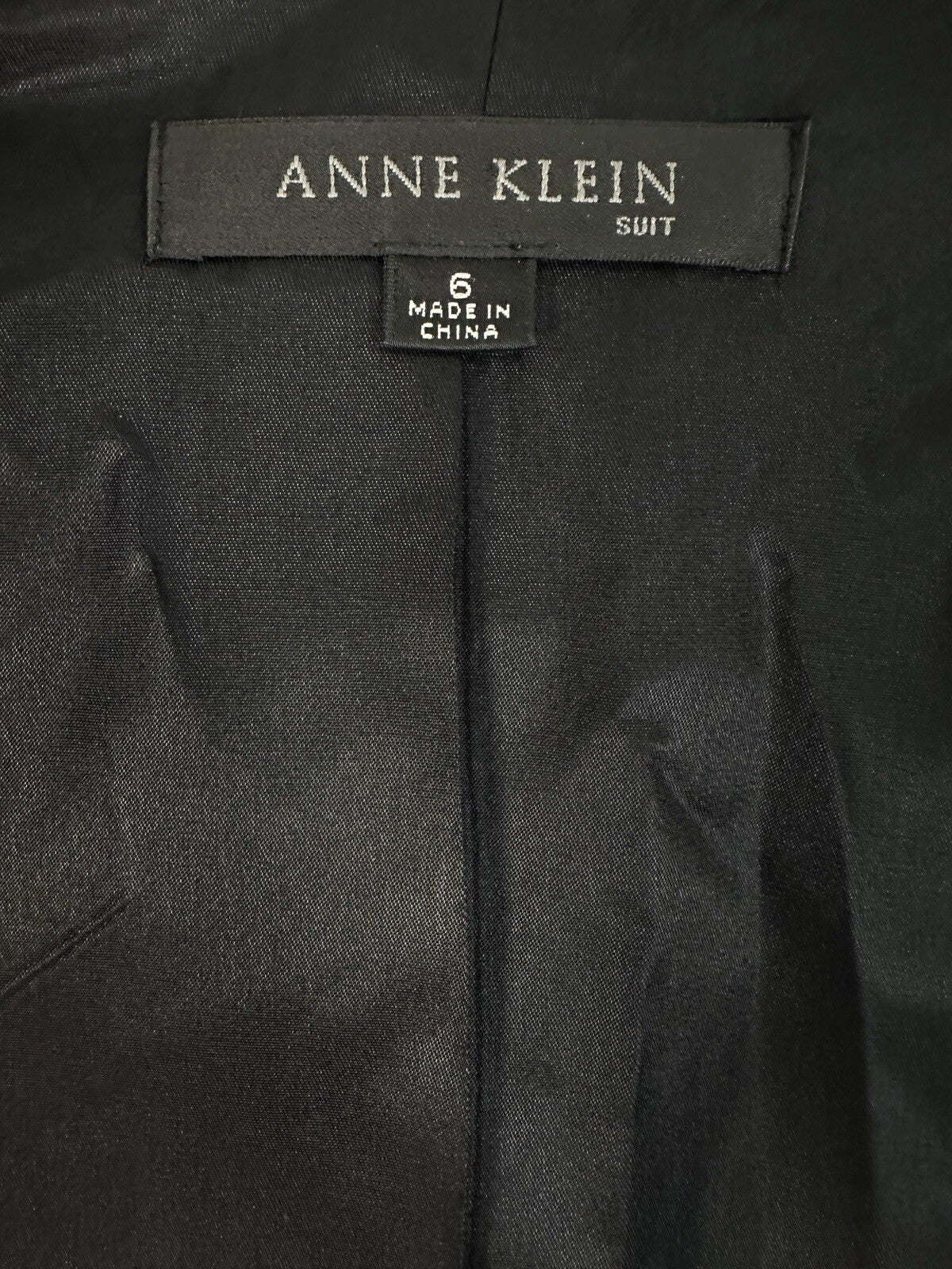 Anne Klein Jacket 6 Black 3 Button Blazer Wool Blend Womens