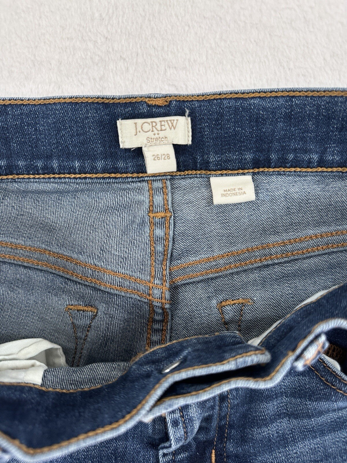 J Crew Jeans 26/ 28 Stretch Skinny Ankle Womens Medium Blue Denim 27” Inseam