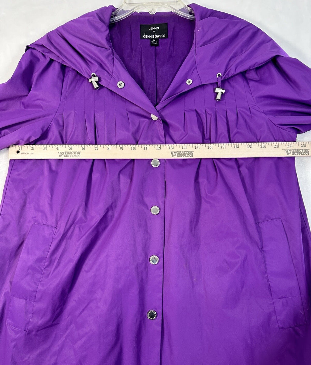 Dennis Basso Jacket Medium Purple Windbreaker Womens Check Out The Hood On This!