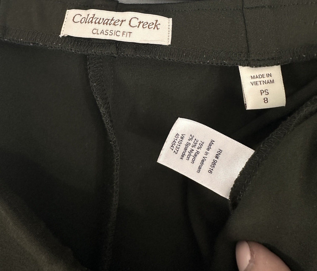 Coldwater Creek Ponte Perfect Holly Trousers Small Petite Green Pull On Pants