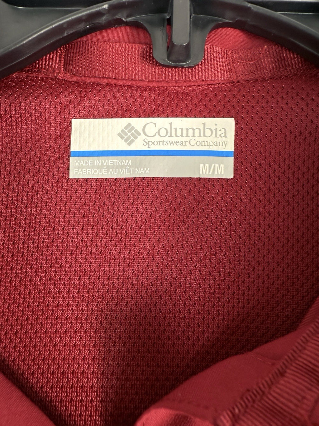 Columbia Omni Shade Shirt Womens Medium Red Short Sleeve Button Up Top