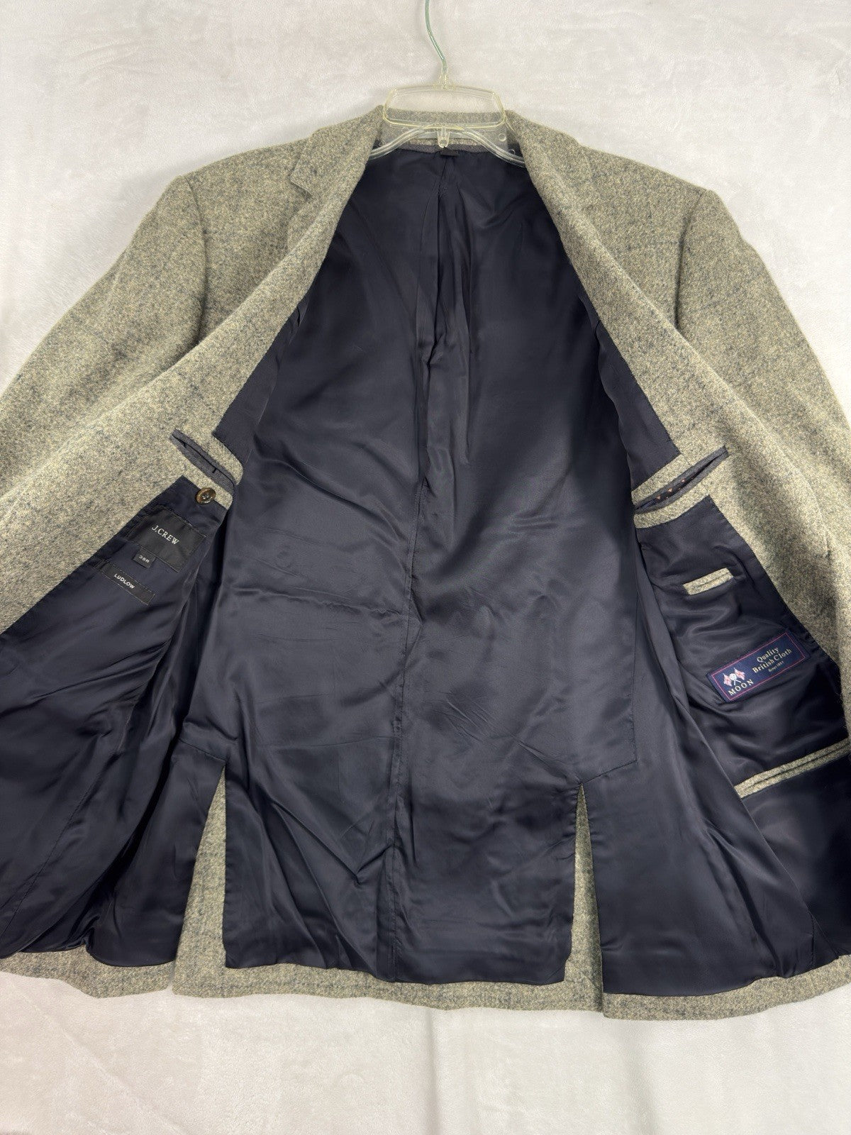 J Crew Ludlow 38R Blazer Wool Plaid British Moon Tweed Jacket Gray Green Mens