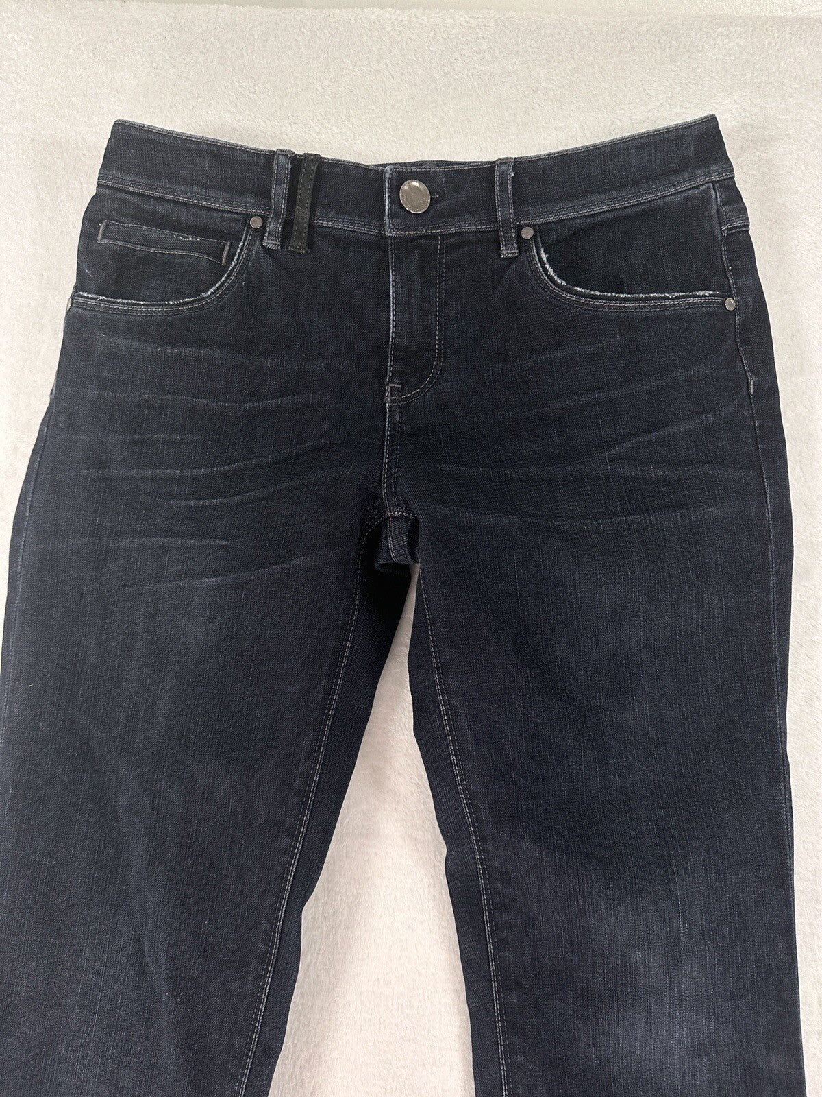 Elie Tahari Jeans 4 Adena Straight Leg Classic Fit Mid Rise Relaxed Blue