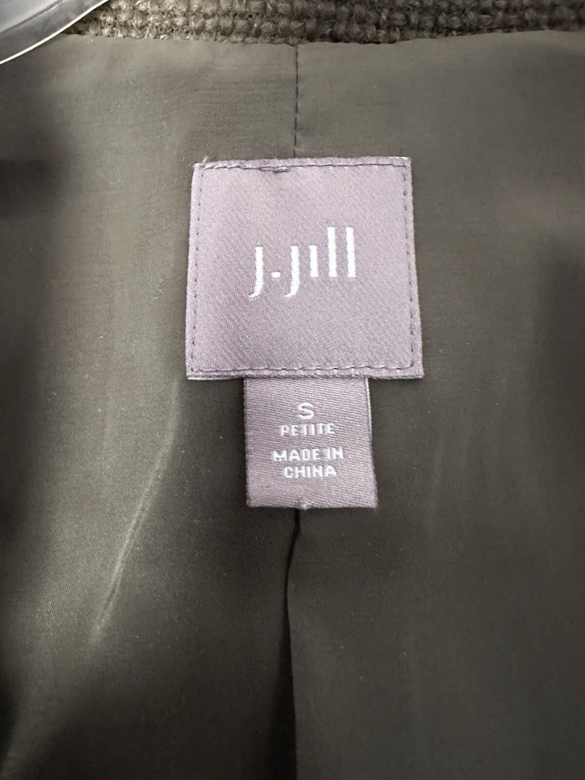 J Jill Small Petite Blazer Wool Blend Tweed Jacket Green Neutral Womens 2 Button