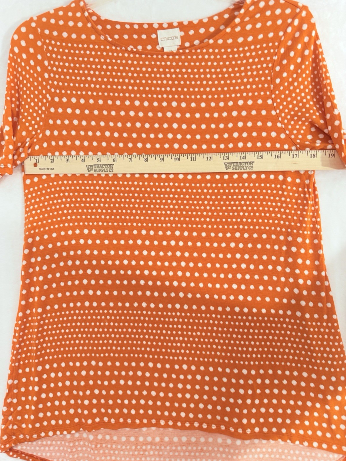 Chicos Tops Size 0 Short Sleeve Small Orange Knit Modal Knit Womens