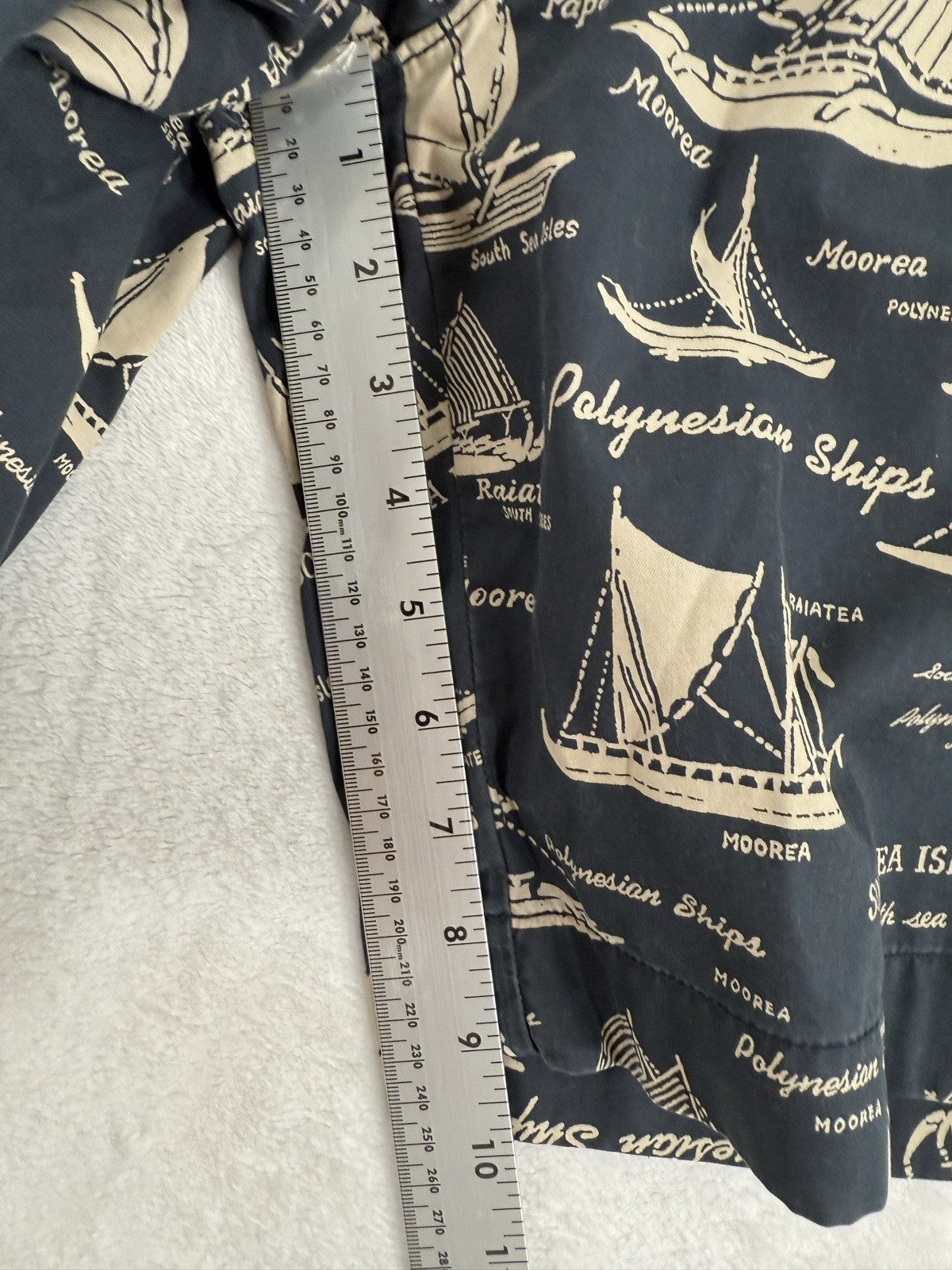 J Crew Stanton Shorts Men’s 32 Blue Nautical Print 9” Inseam 100% Cotton Chino
