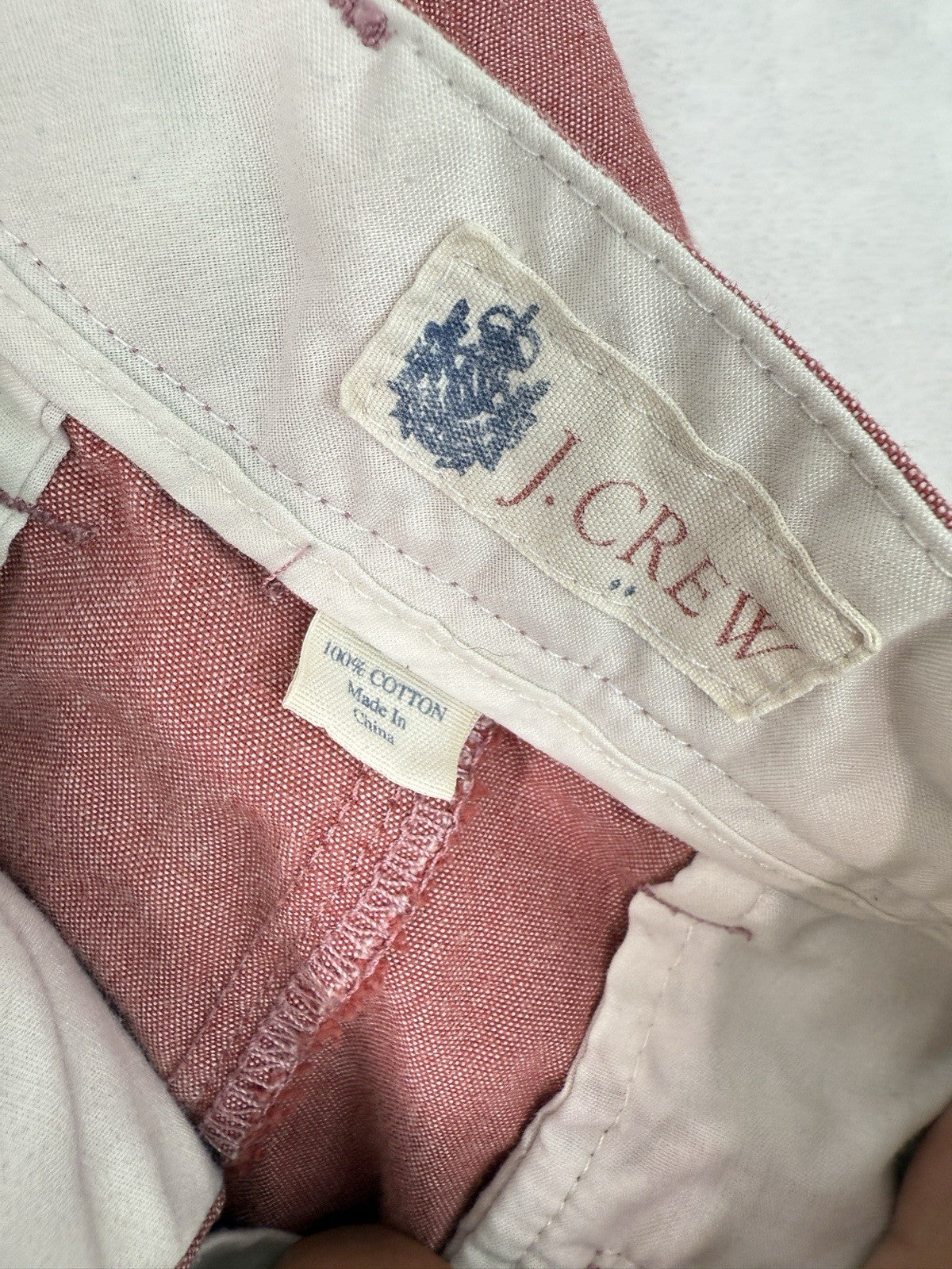 J Crew Shorts 32 Men’s Red 100% Cotton 11” Inseam Men Preppy Flat Front