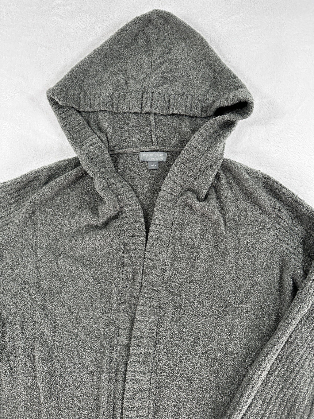 CozyChic Lite Long Weekend Cardi Small Sage Green Hooded Cardigan Open Front