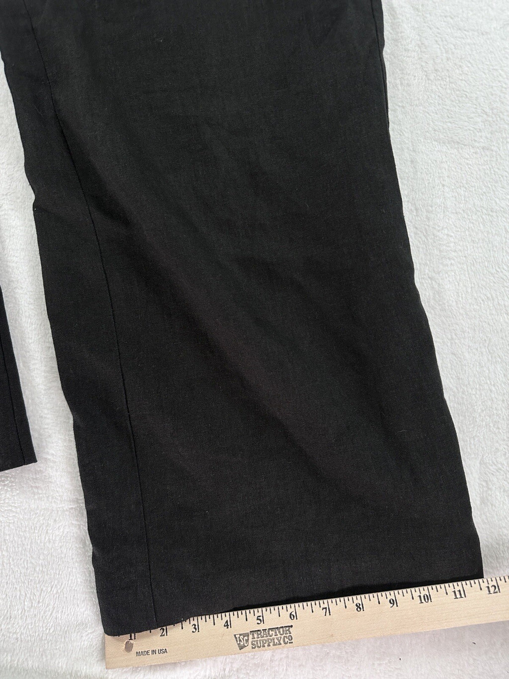 Chadwicks Of Boston Crop Pants 10 Black Linen Blend Lined Wide Leg
