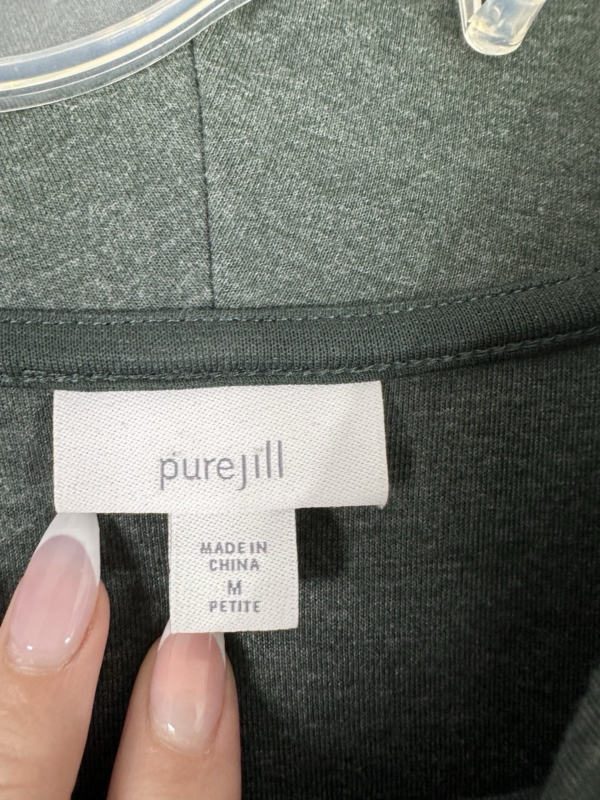 J Jill Pure Jill Cowl Neck Tunic Top Medium Petite Green Knit Tops Womens MP