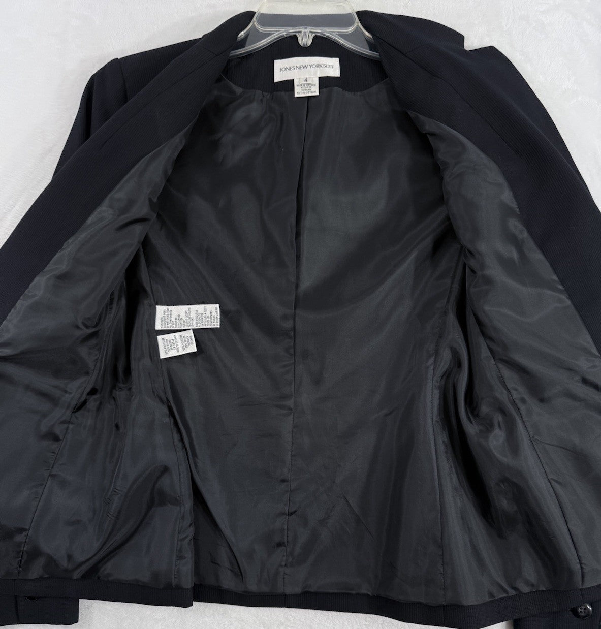 Jones New York Jacket 4 Black Blazer 1 Button Womens