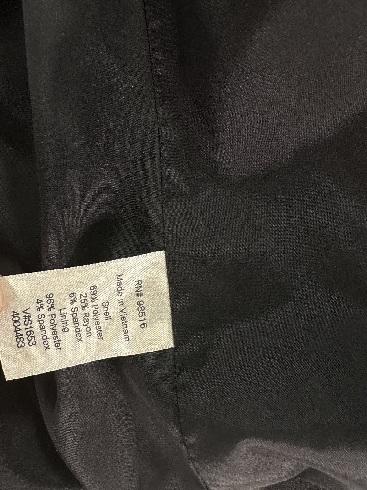 Coldwater Creek Jacket 8 Black Shawl Collar Zip Fitted Stretch