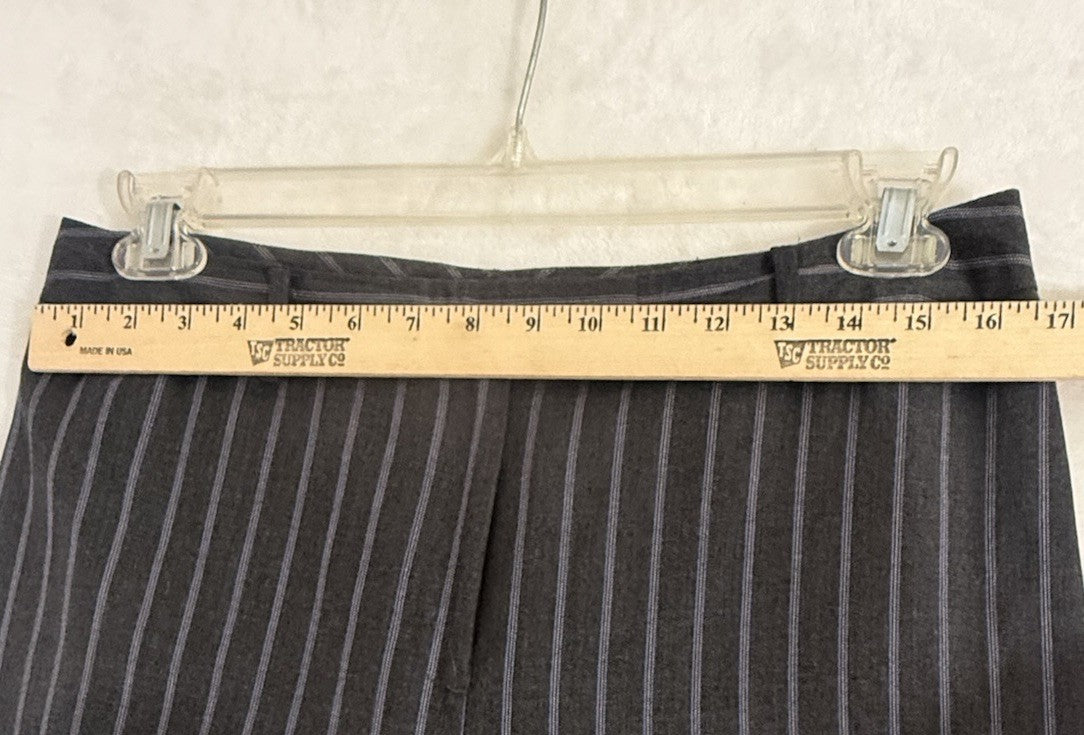 Brooks Brothers Caroline Fit Pants 10 Womens 100% Wool Straight Gray Pinstripe