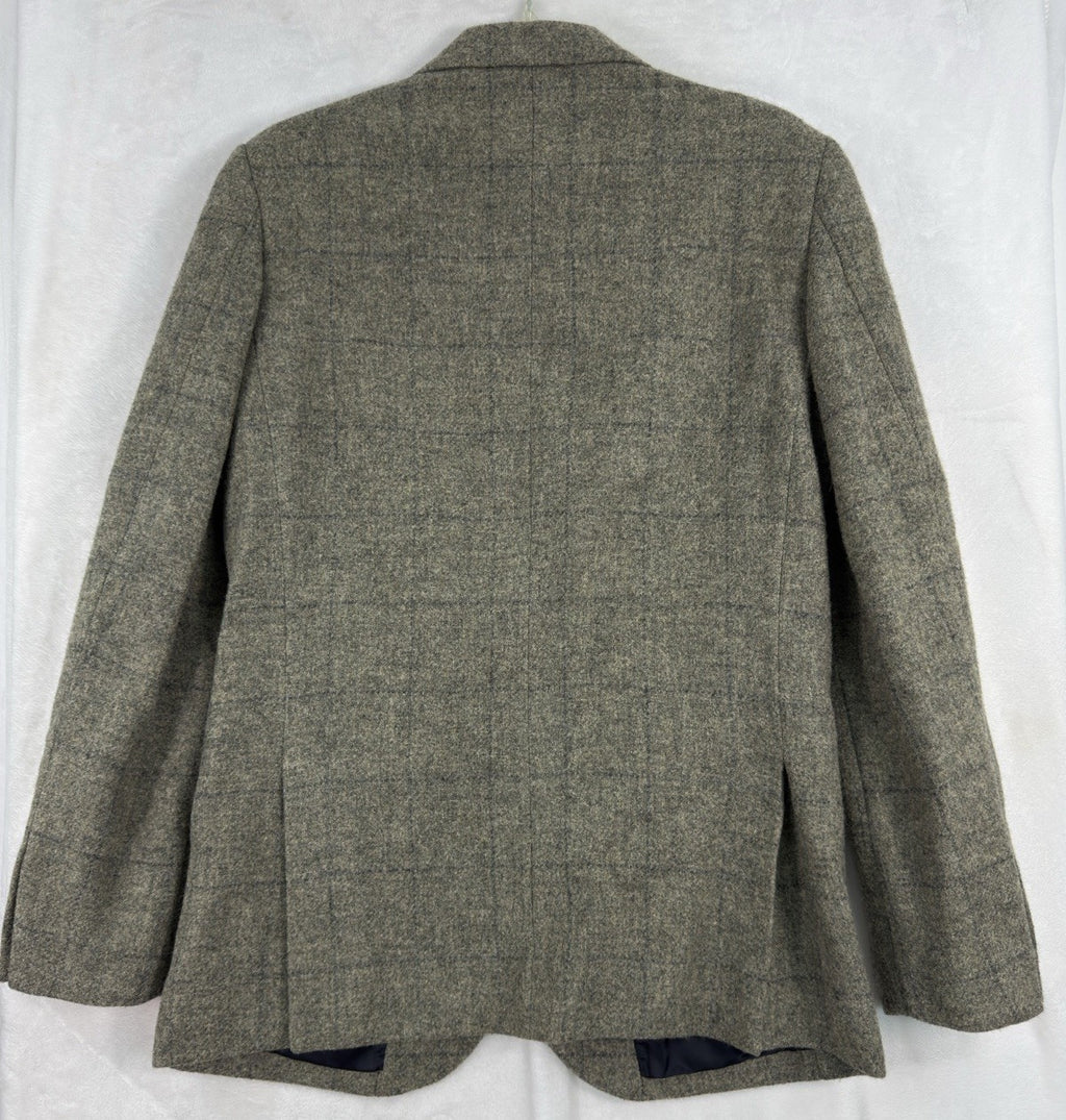 J Crew Ludlow 38R Blazer Wool Plaid British Moon Tweed Jacket Gray Green Mens