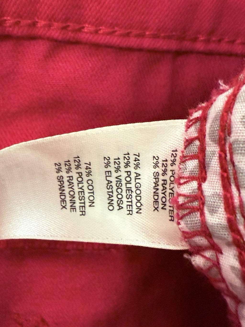 Chicos Platinum Jeans Size 3 Red Skimmer Womens 16