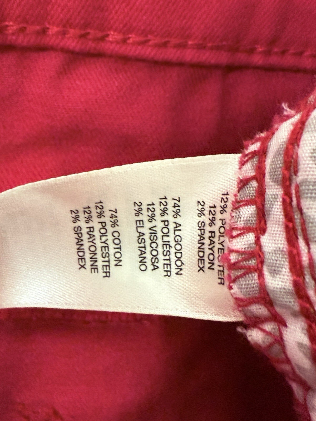 Chicos Platinum Jeans Size 3 Red Skimmer Womens 16