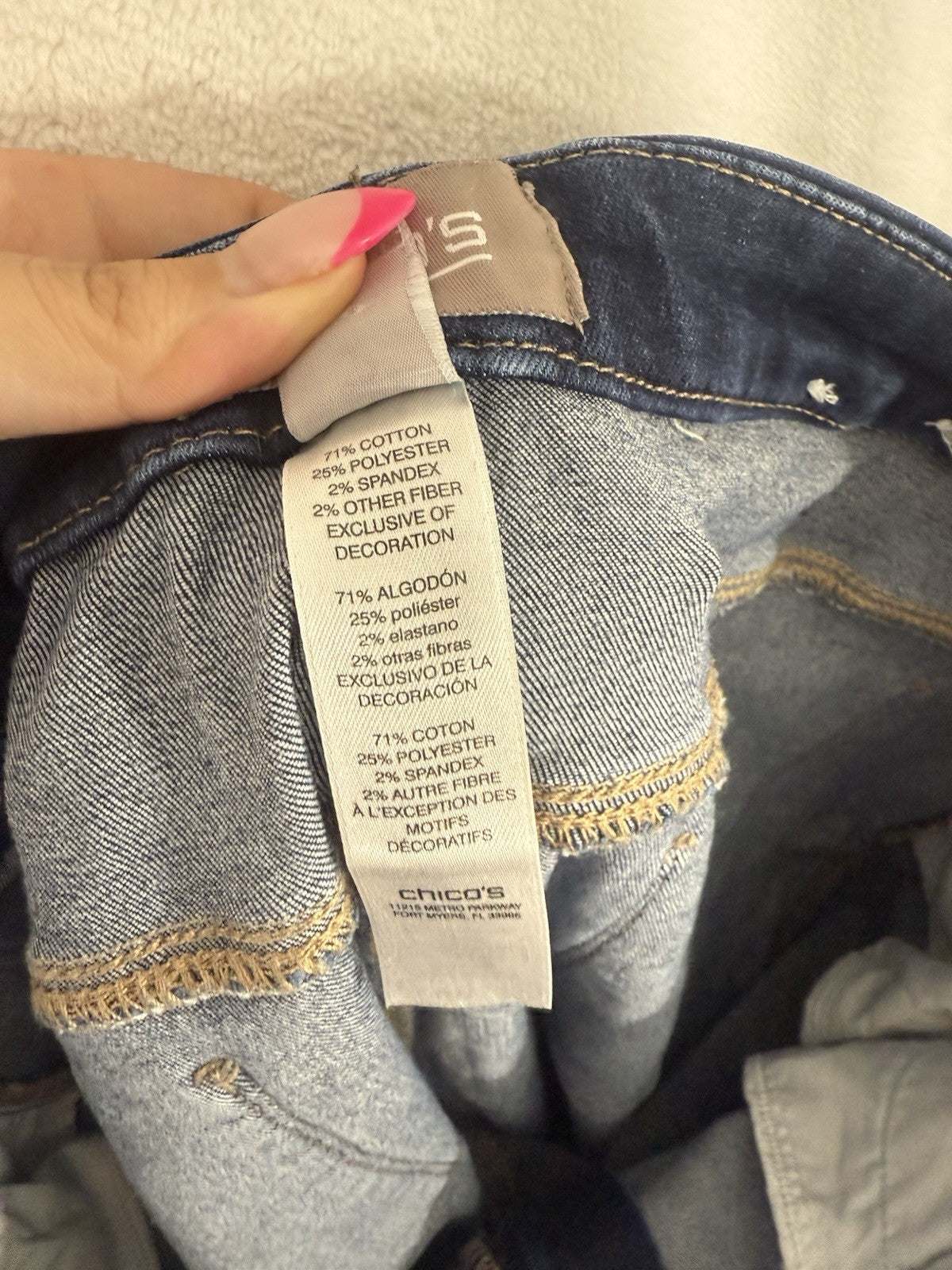 Chicos Size 2 US 12 Jeans Womens Denim Dark Blue
