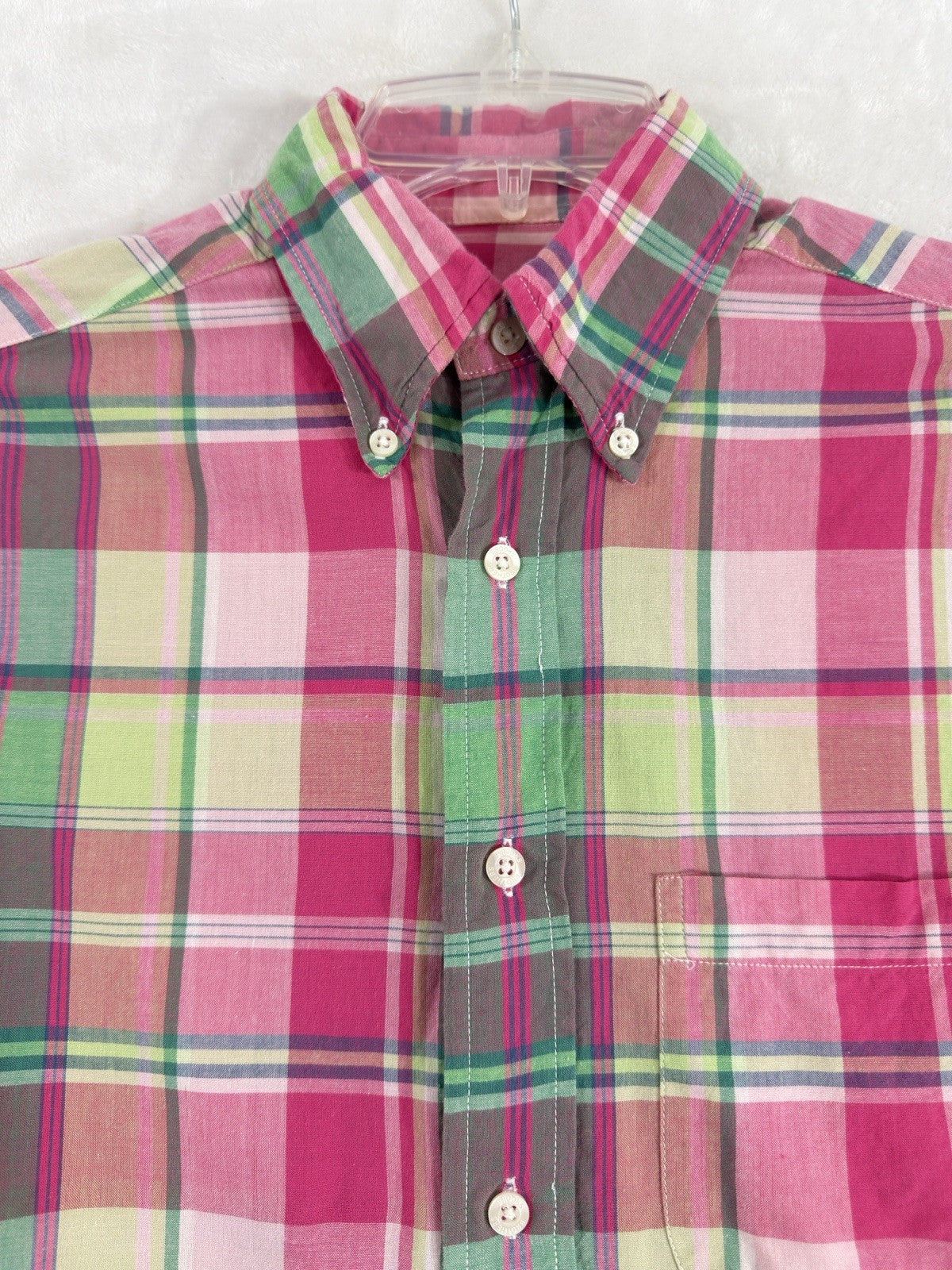 Brooks Brothers Original Polo Button Down Shirt Mens Small Plaid Long Sleeve