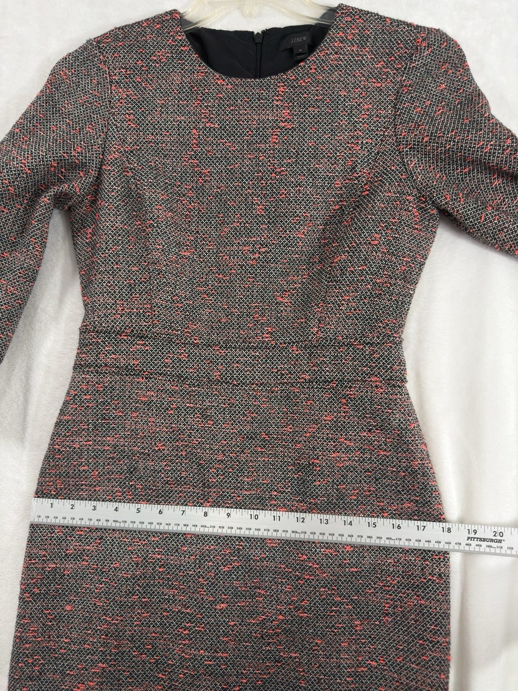 J Crew Tweed Dress 4 Gray Pink Wool Blend Lined Knee Length Womens