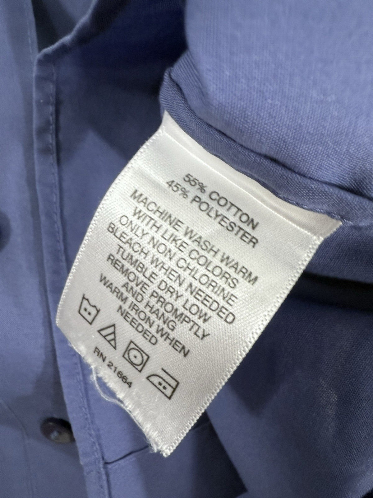 Foxcroft Button Down Shirt Womens 16 Petite Top Blue Long Sleeve Appleseeds
