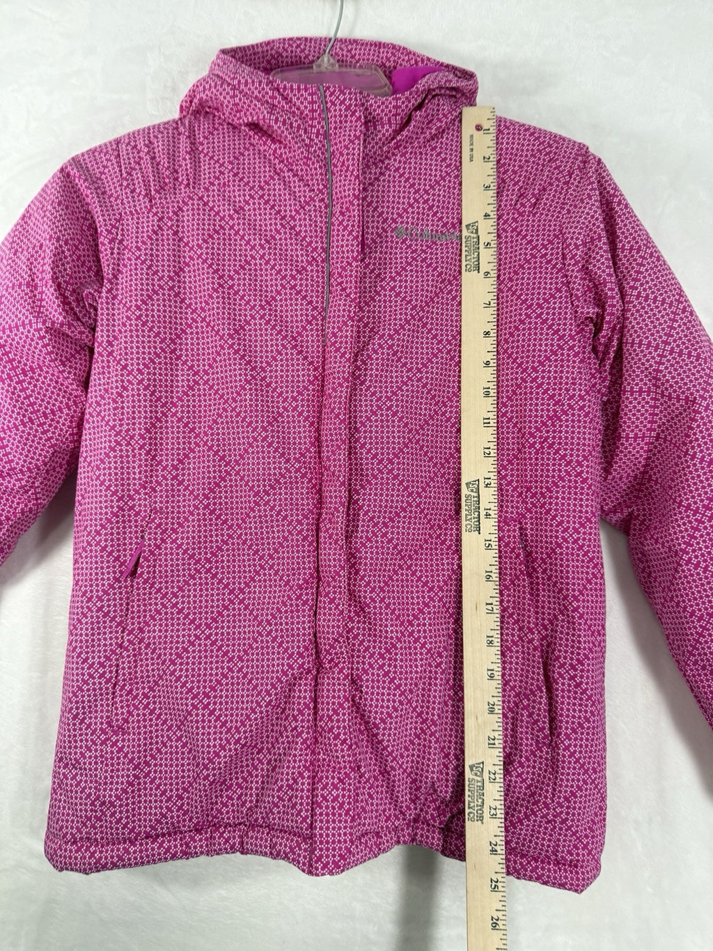 Columbia Jacket Girls 10 12 Large Kids Pink Winter Coat Puffer Hooded