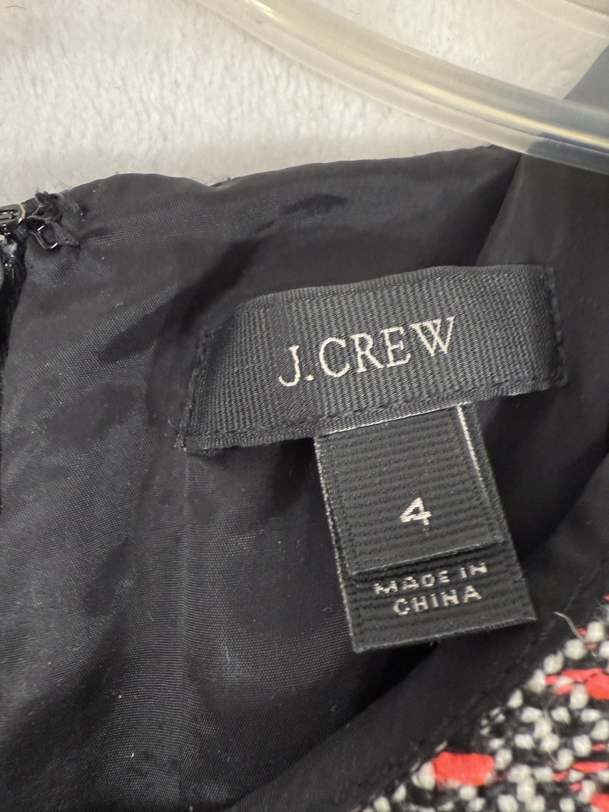 J Crew Tweed Dress 4 Gray Pink Wool Blend Lined Knee Length Womens