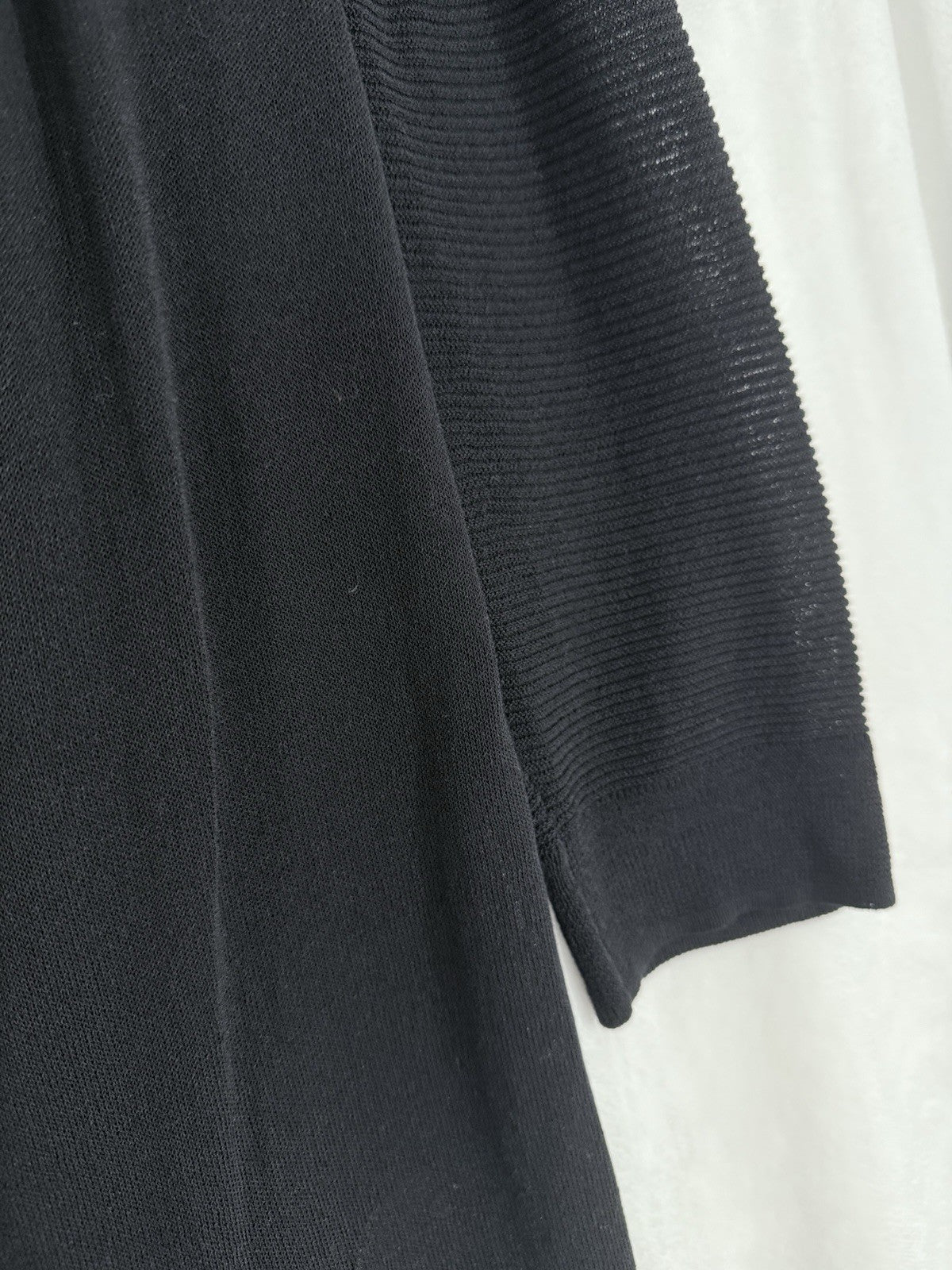 Chicos Size 0 Top Cardigan Sweater Set Womens XS Black Lightweight 3/4 Sleeve