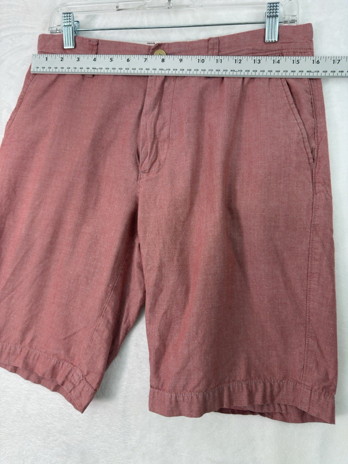 J Crew Shorts 32 Men’s Red 100% Cotton 11” Inseam Men Preppy Flat Front