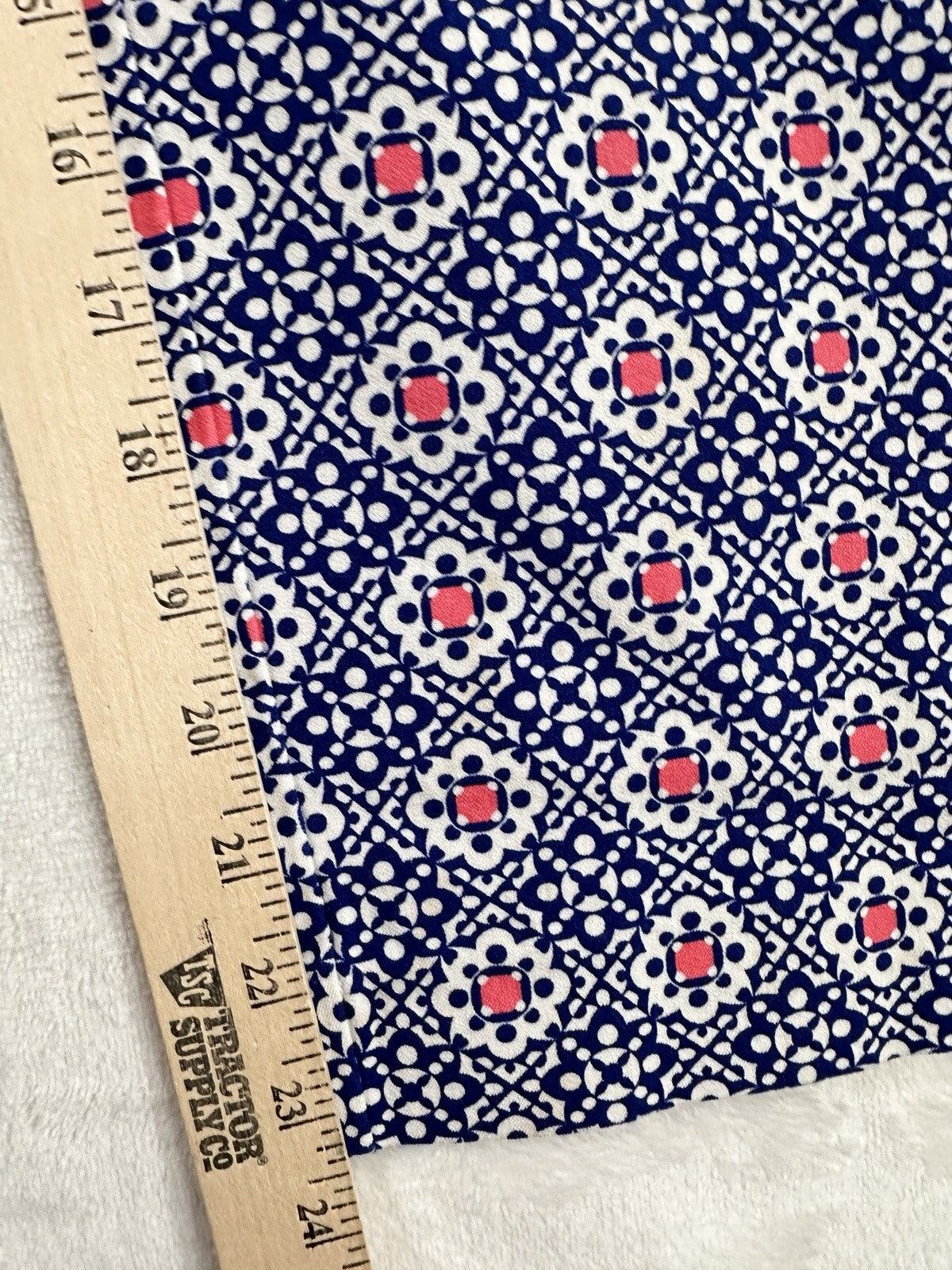 Charter Club Newport Slim Crop Pants 12 Blue Print Womens Cotton Stretch