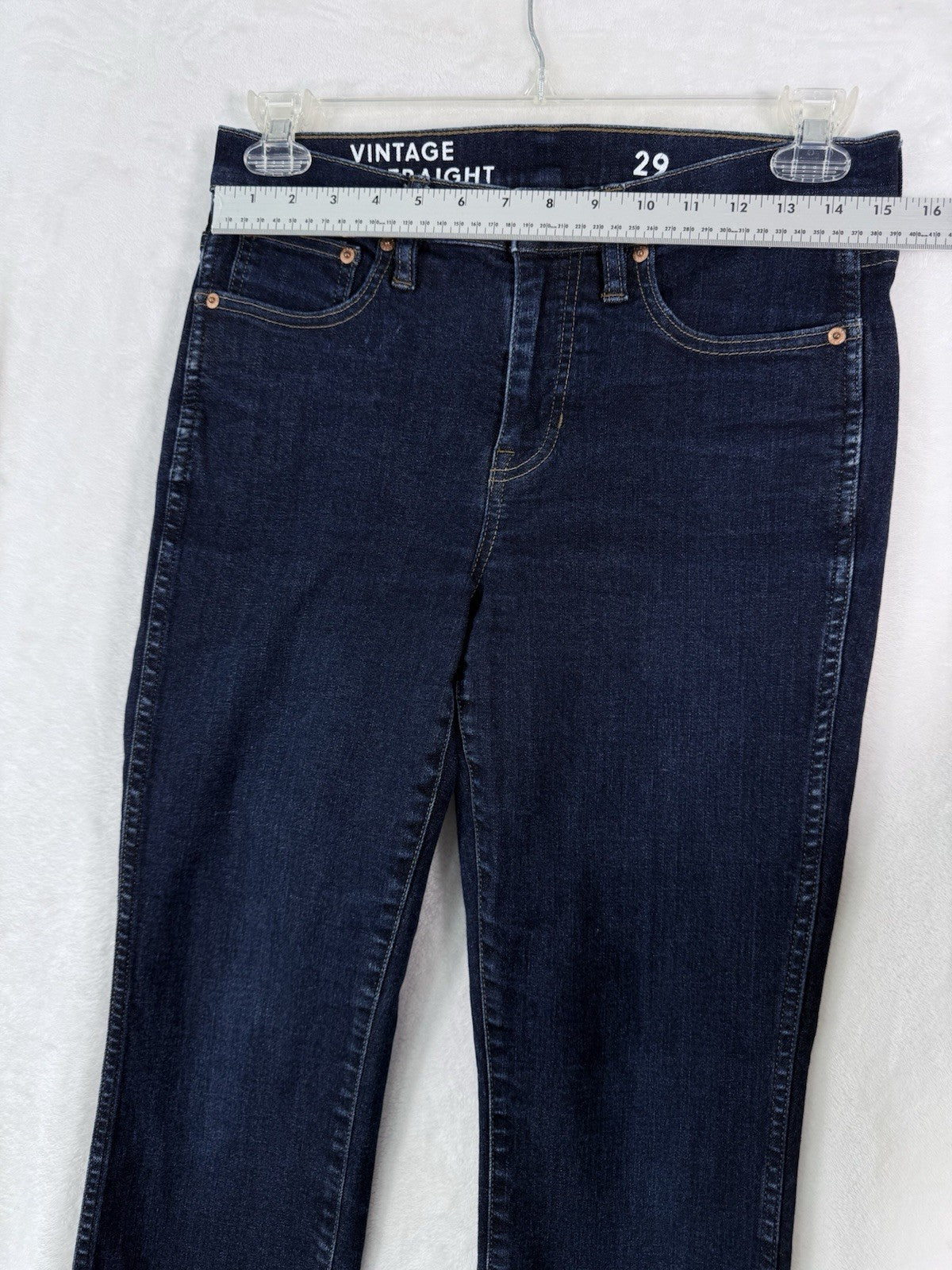 J Crew Vintage Slim Straight Jeans 29 Women Dark Blue 9” Rise Minimalist Denim