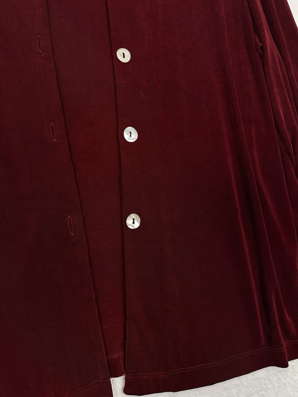 Citiknits 1X Cardigan Mother Pearl Buttons Burgundy Red Womens Plus Size Slinky