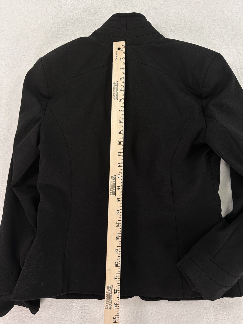 Coldwater Creek Jacket 8 Black Shawl Collar Zip Fitted Stretch