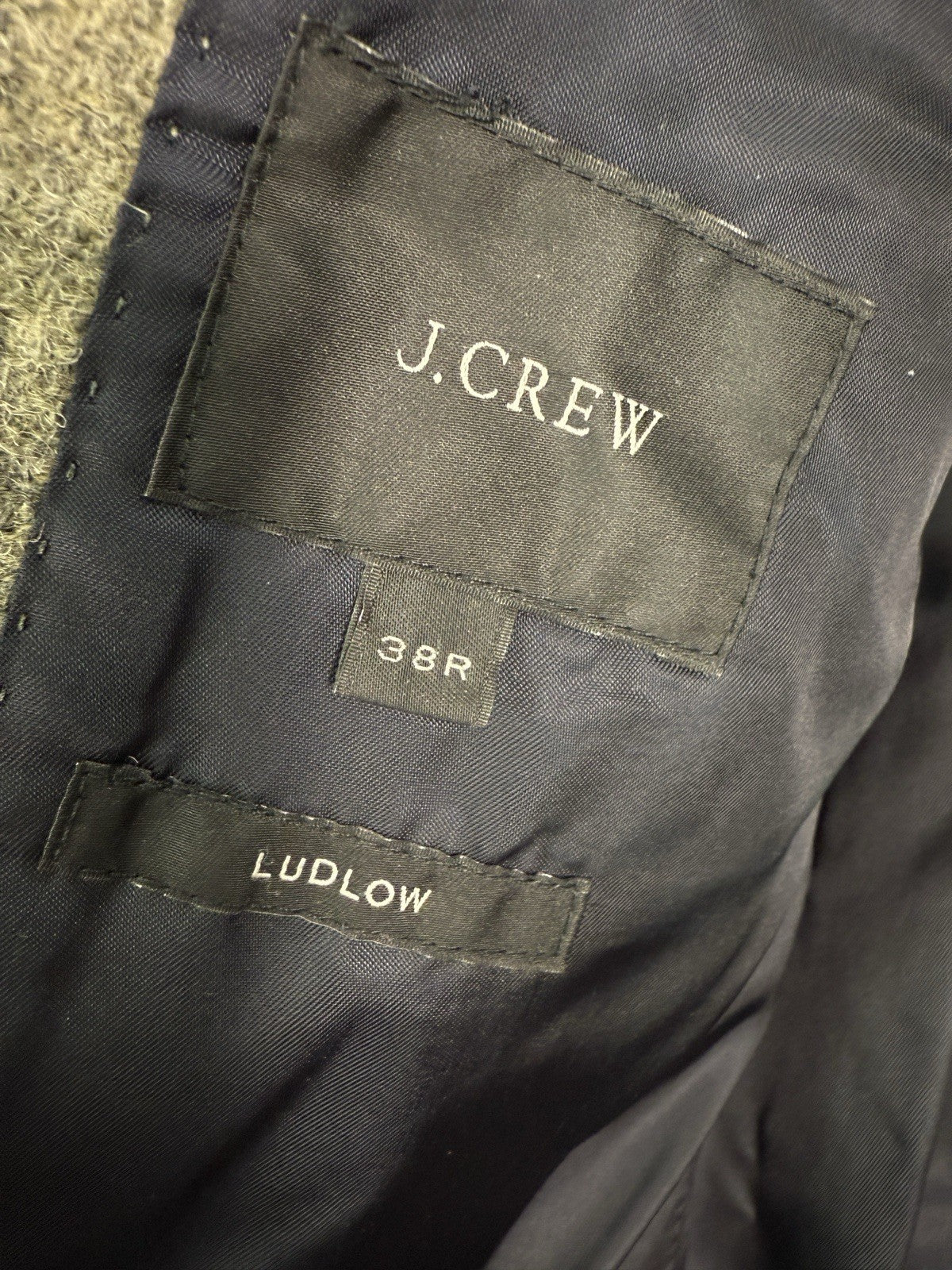 J Crew Ludlow 38R Blazer Wool Plaid British Moon Tweed Jacket Gray Green Mens