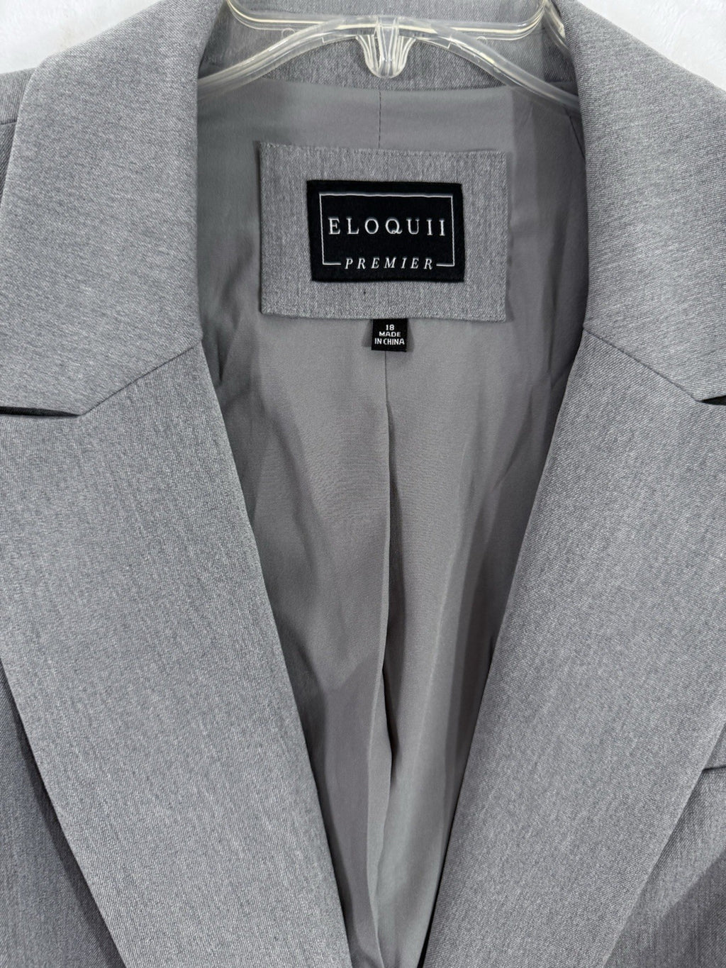 Eloquii 18 Premier Jacket Gray Blazer 1 Button Plus Size Womens