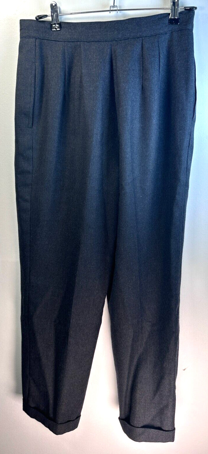 Georgio Sant'Angelo Pants 6 Womens 100% Pure Wool Pleated High Rise
