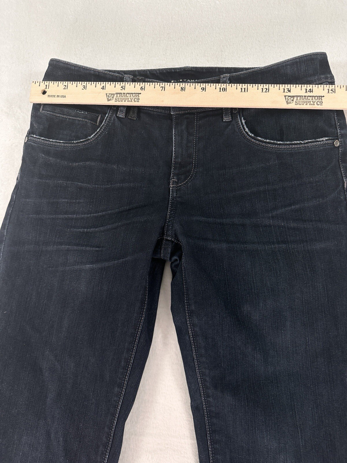 Elie Tahari Jeans 4 Adena Straight Leg Classic Fit Mid Rise Relaxed Blue