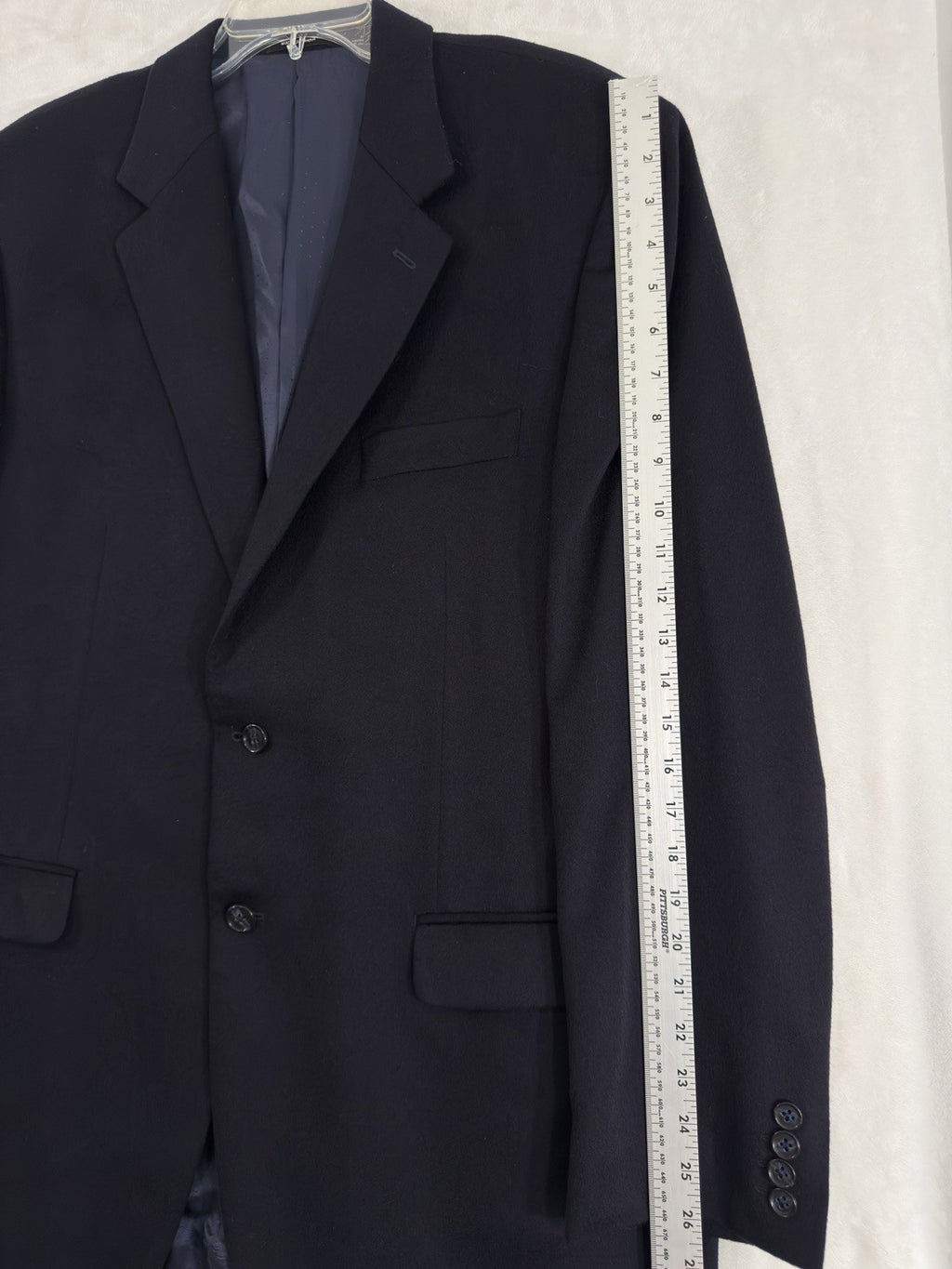 Calvin Klein Cashmere Jacket 44L Navy Blue 44 Long 2 Button Mens Suit Blazer