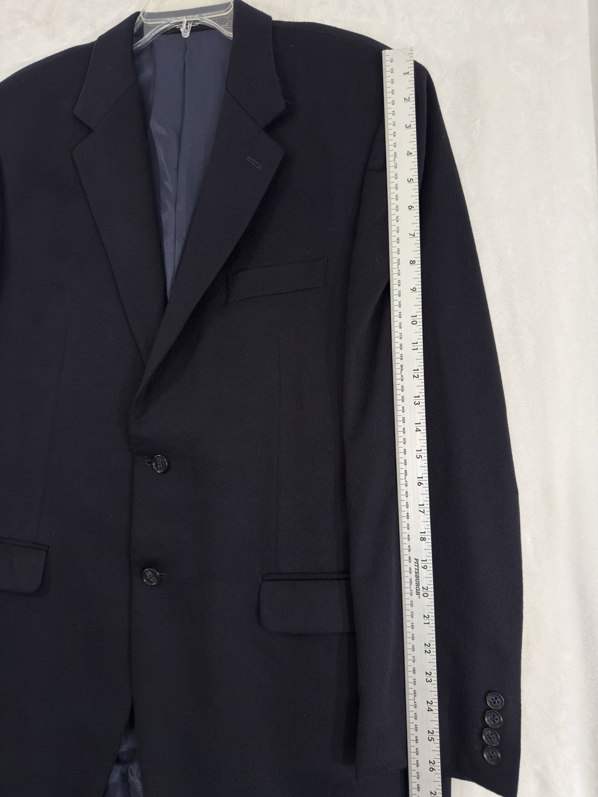 Calvin Klein Cashmere Jacket 44L Navy Blue 44 Long 2 Button Mens Suit Blazer