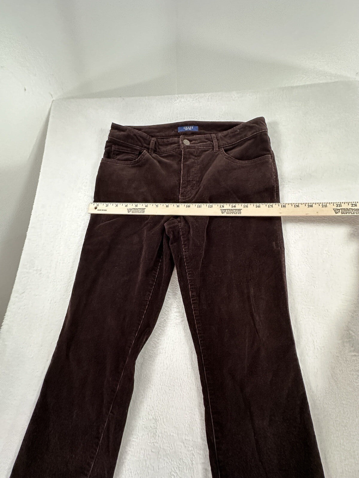 Chaps Ralph Lauren Size 6 Corduroy Pants Brown 5 Pocket Straight Leg Womens