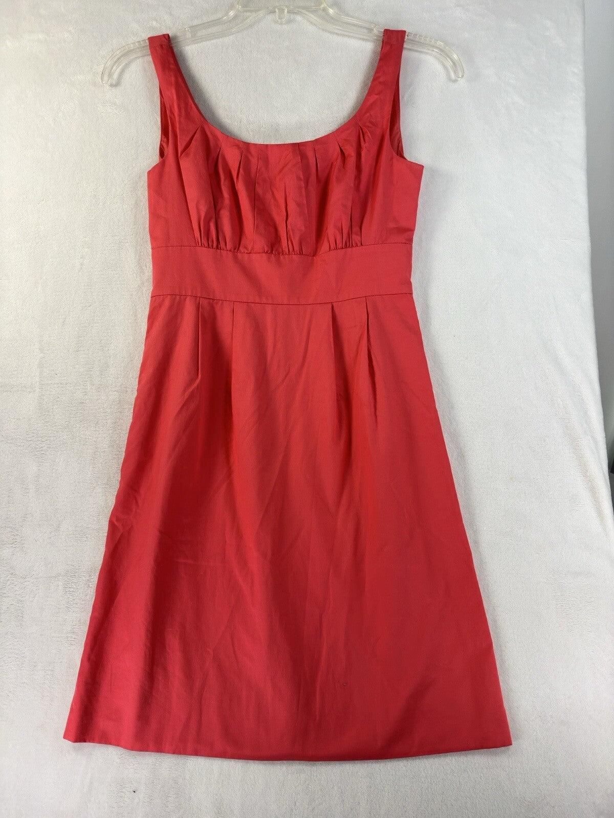 J Crew Dress 2 Sleeveless 100% Cotton Coral Pink Knee Length Lined Short