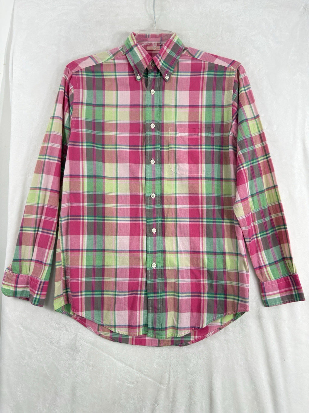Brooks Brothers Original Polo Button Down Shirt Mens Small Plaid Long Sleeve