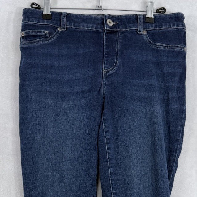 Chicos Platinum Jeans Size 1 Denim Blue US 8 Womens