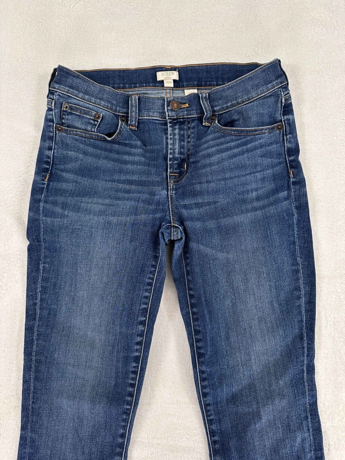 J Crew Jeans 26/ 28 Stretch Skinny Ankle Womens Medium Blue Denim 27” Inseam