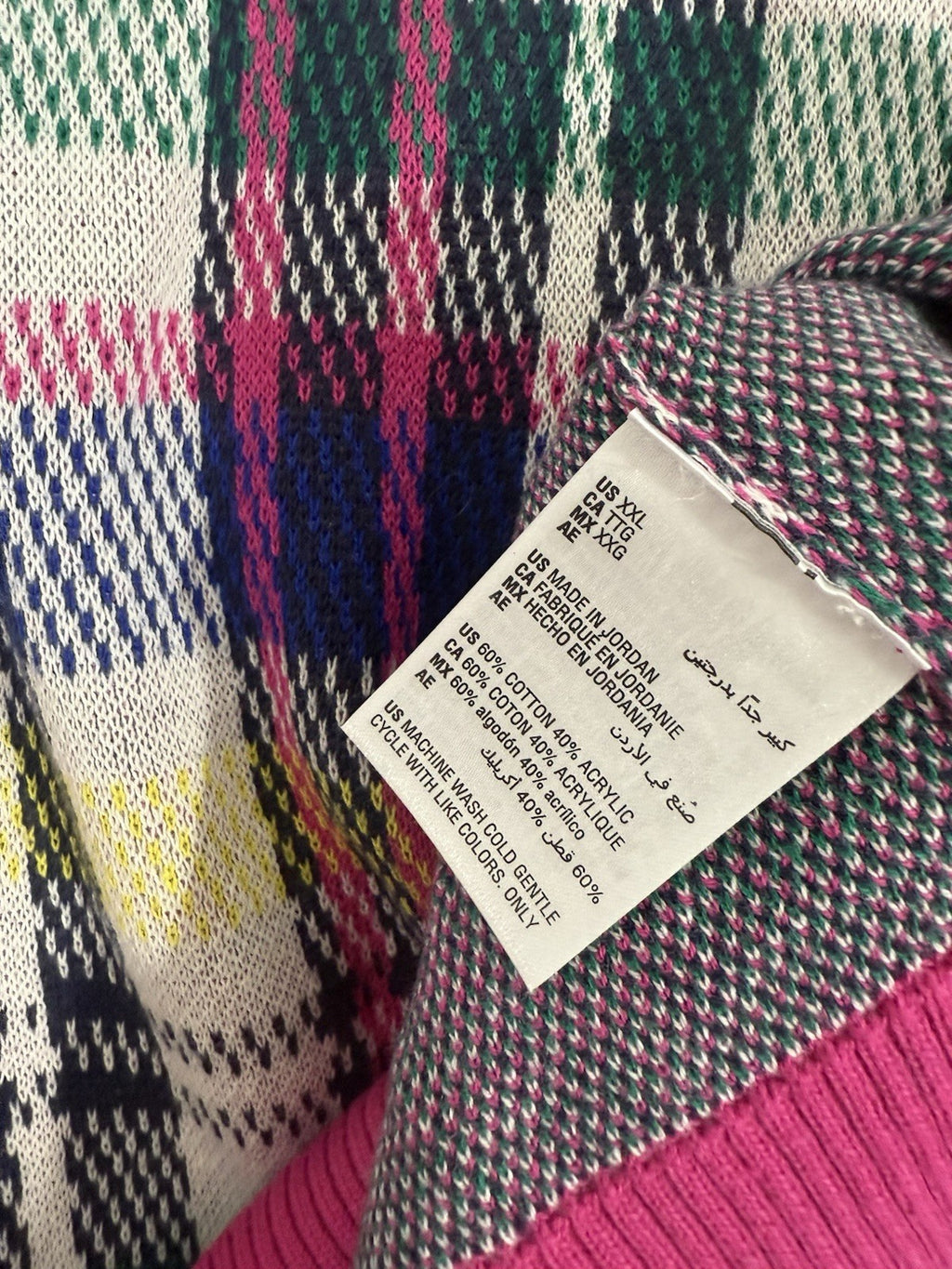 Charter Club XXL Pink Plaid Sweater Crew Neck Womens